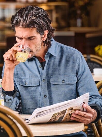 Melange-Hemd blau-melange