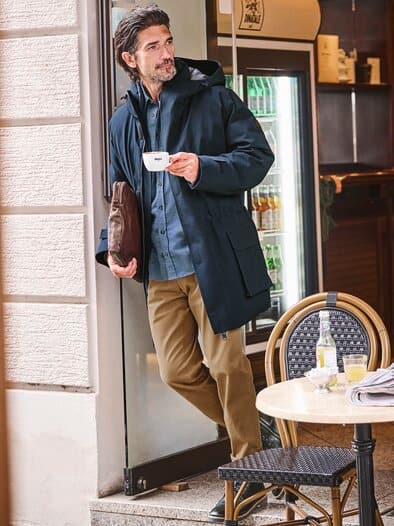 Melange-Hemd blau-melange