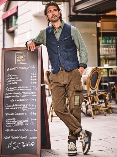 Melange-Hemd salbei-melange