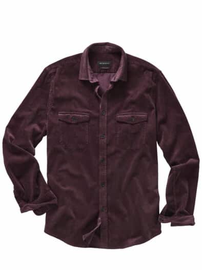 Samtrippen-Cordhemd amaranth