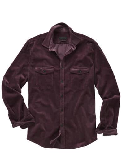 Samtrippen-Cordhemd amaranth