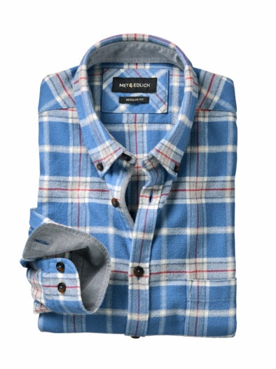 Gelassenes Flanellhemd himmelblau