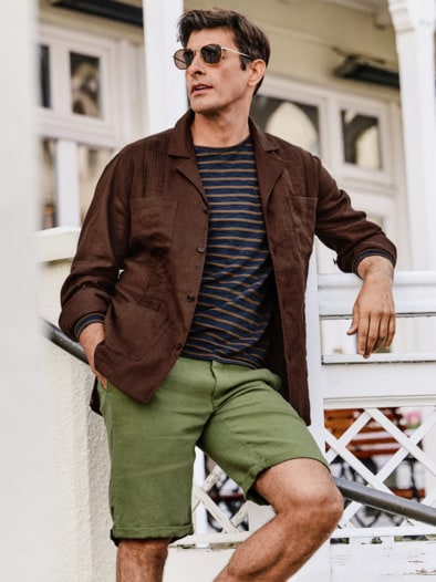 Guayabera-Overshirt tabakblatt