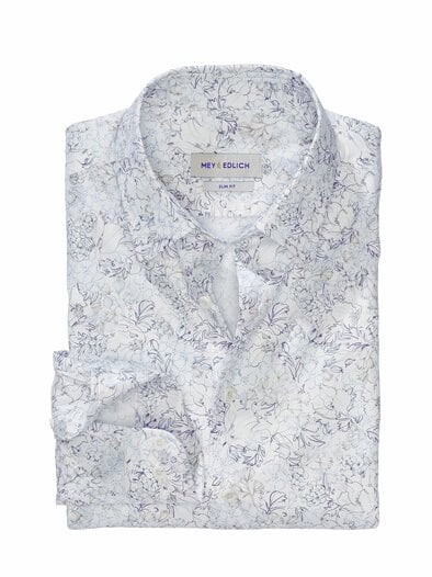 Sumi-e-Hemd blaublüten