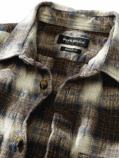 Bitte-nicht-bügeln-Overshirt braunkaro