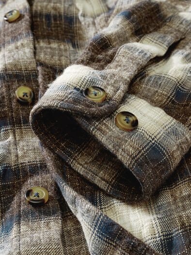 Bitte-nicht-bügeln-Overshirt braunkaro