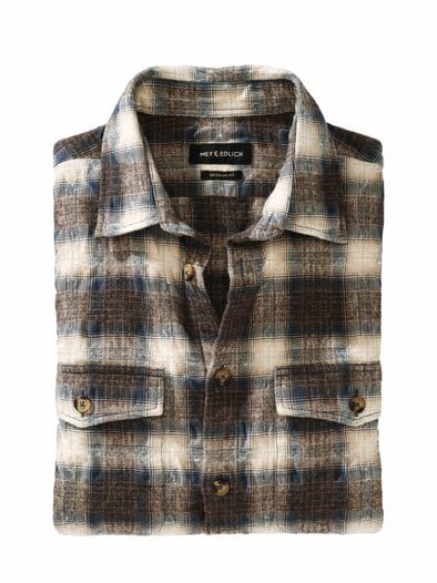 Bitte-nicht-bügeln-Overshirt braunkaro
