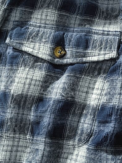 Bitte-nicht-bügeln-Overshirt blaukaro