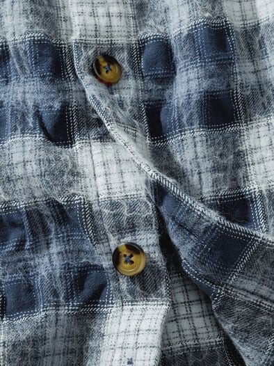 Bitte-nicht-bügeln-Overshirt blaukaro