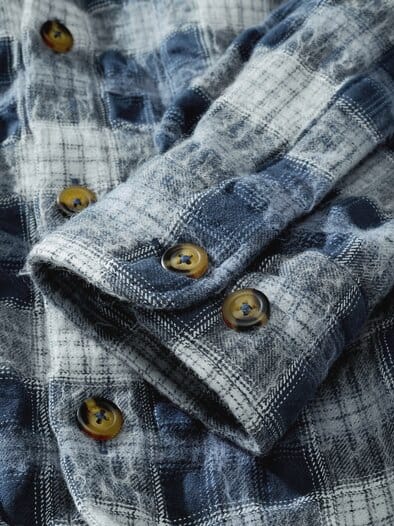 Bitte-nicht-bügeln-Overshirt blaukaro