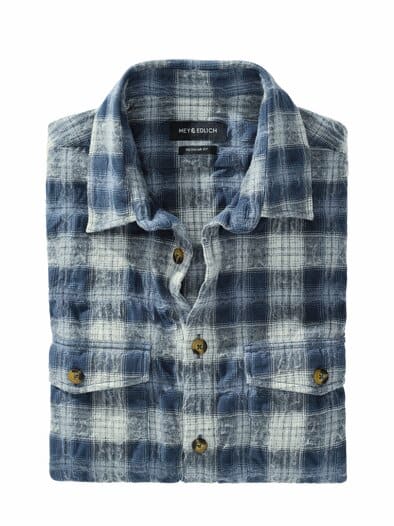 Bitte-nicht-bügeln-Overshirt blaukaro