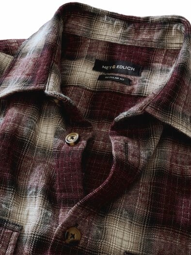 Bitte-nicht-bügeln-Overshirt bordeauxkaro