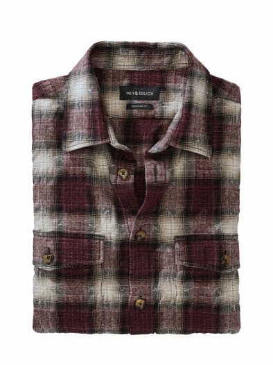Bitte-nicht-bügeln-Overshirt bordeauxkaro