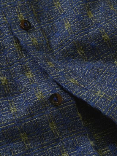Mosaik-Jacquard-Hemd urbanblau/olive