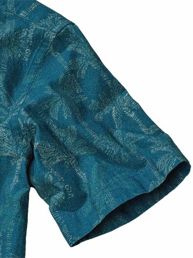 Palmen-Resorthemd tropenblau