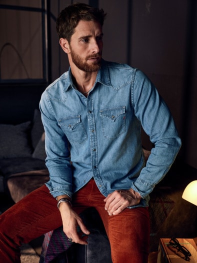 Western-Jeanshemd medium-denim