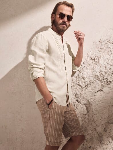 Leinenhemd Lubarnay naturweiß