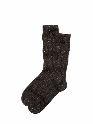 Tweedspur-Stricksocke rindenbraun