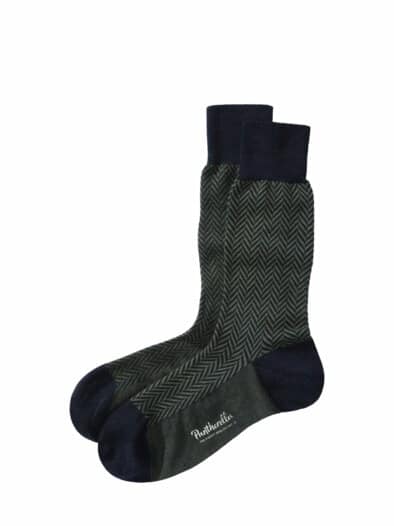 Pantherella Merino-Socke Hendon grün/schwarz