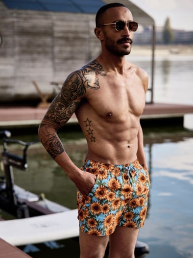 Resort-Badeshorts Toskana sonnenblumen