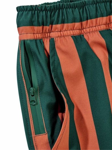 Resort-Badeshorts Streifen cognac/tanne