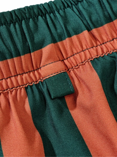 Resort-Badeshorts Streifen cognac/tanne