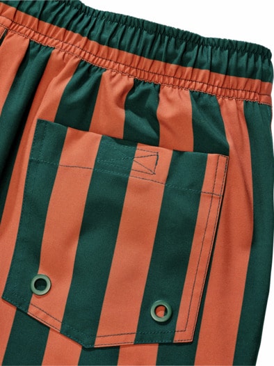 Resort-Badeshorts Streifen cognac/tanne