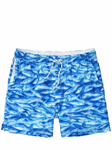 Resort-Badeshorts Fisch schwarmblau