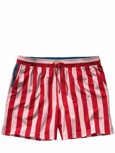 Resort-Badeshorts Streifen erdbeereis