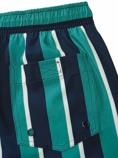 Resort-Badeshorts Streifen navy/mint