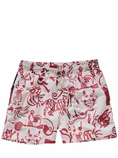 Badeshorts Arcano signalrot/weiß