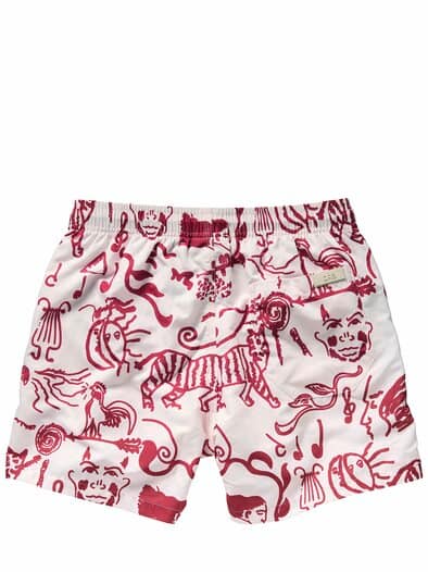 Badeshorts Arcano signalrot/weiß