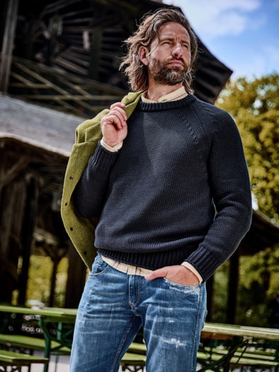 Fundierter Pullover navy