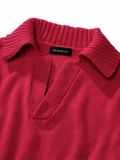 Shirtkragen-Pulli chianti