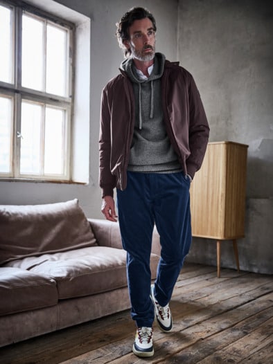 Freunde-Hoodie stahl