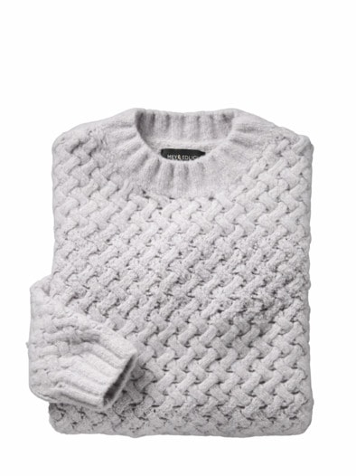 3-D-Pullover granit