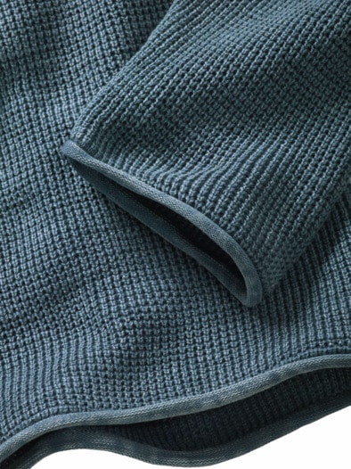 Waffle-Knit-Henley indigo