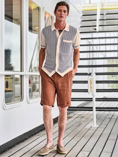 Antworten-Strickpolo sand/marine
