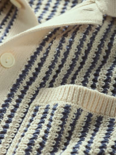 Antworten-Strickpolo sand/marine