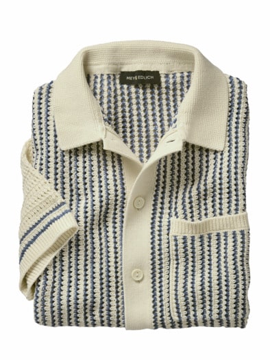 Antworten-Strickpolo sand/marine