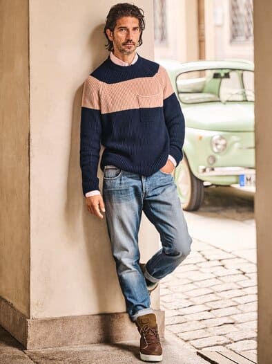 Pullover Contrasto marine