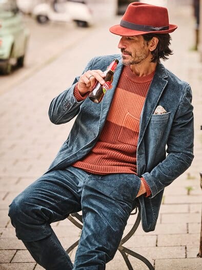 Pullover Contrasto ziegel