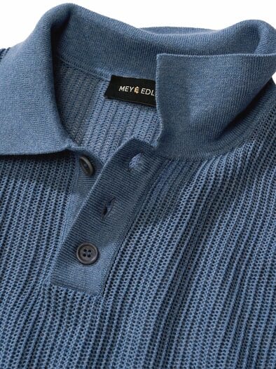 Marmor-Strickpolo ozeanblau