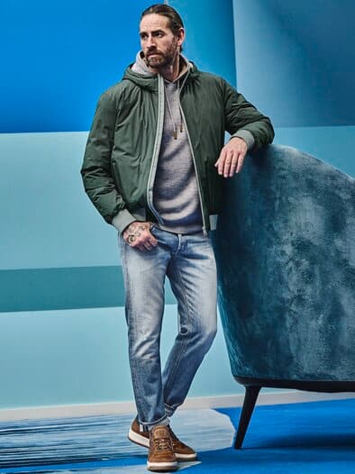 Il Silenzio Strickhoodie granit