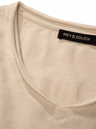 Struktur-T-Shirt naturweiß