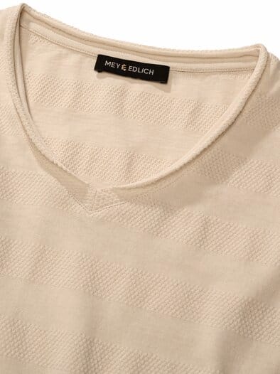 Struktur-T-Shirt naturweiß