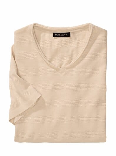 Struktur-T-Shirt naturweiß