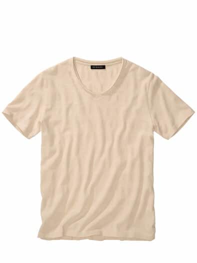 Struktur-T-Shirt naturweiß