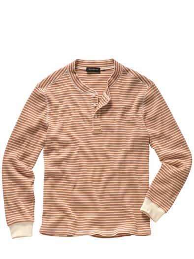 Streifen Henley orange