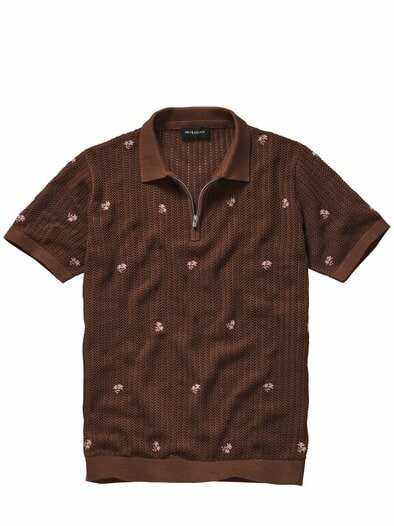 Schwachwerden-Strickpolo tabakblatt